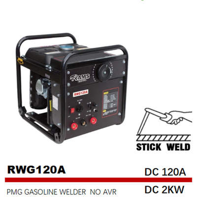 120A saldatore portatile del bastone del gas della saldatrice del motore a gas di CC 2kw pmg