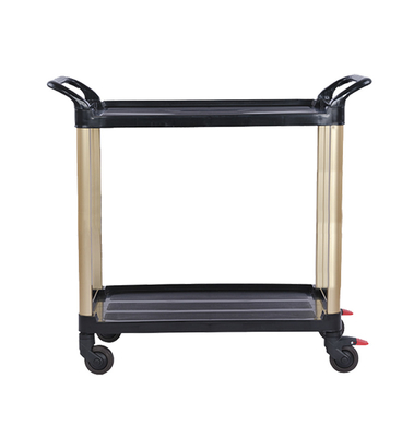 Carrello SILENZIOSO pieghevole d'approvvigionamento pranzante robusto della piattaforma di 2 file del carrello 120KG del carretto