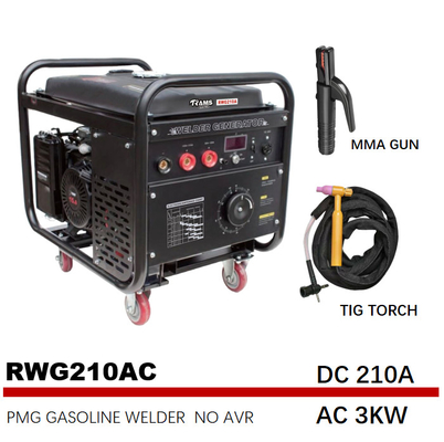Motore della benzina 15HP del generatore della saldatura ad arco elettrico di RWG210AC 210A