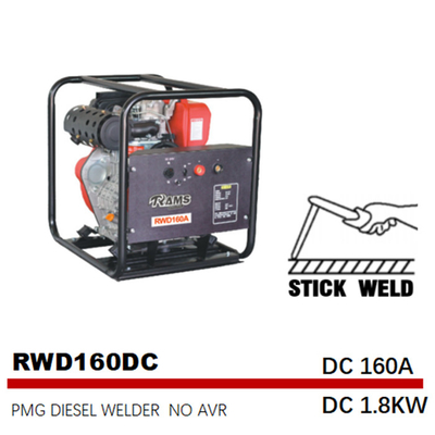 bastone 160A che salda per media frequenza diesel di CC 1.8kw pmg del generatore