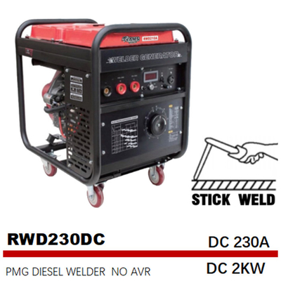 Inizio elettrico a magnete permanente diesel portatile di Generator pmg del saldatore del bastone di CC 2kw