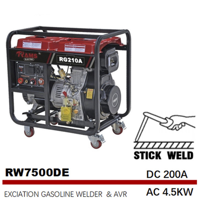 inizio elettrico di saldatura diesel portatile di eccitazione di CA 4.5kw del gruppo elettrogeno 188F