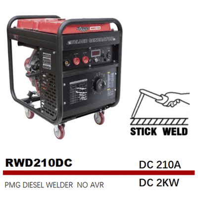Magnete permanente diesel del generatore della saldatura del bastone di CC 2kw GTAW