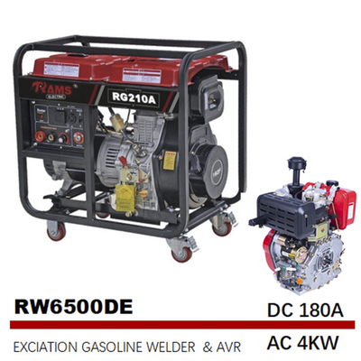 CA diesel 4kw 180A dei saldatori motorizzati elettrici di inizio di eccitazione