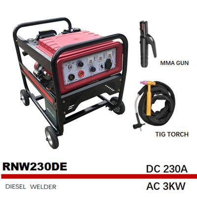 Il CE ha approvato carro armato RNW230DE di CC 1.6kw di Gen Welder dell'arco della BENZINA 230A il piccolo
